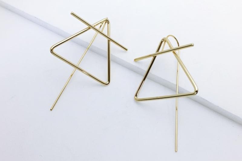 [Ozel] Elegant Glossy Brass Earrings