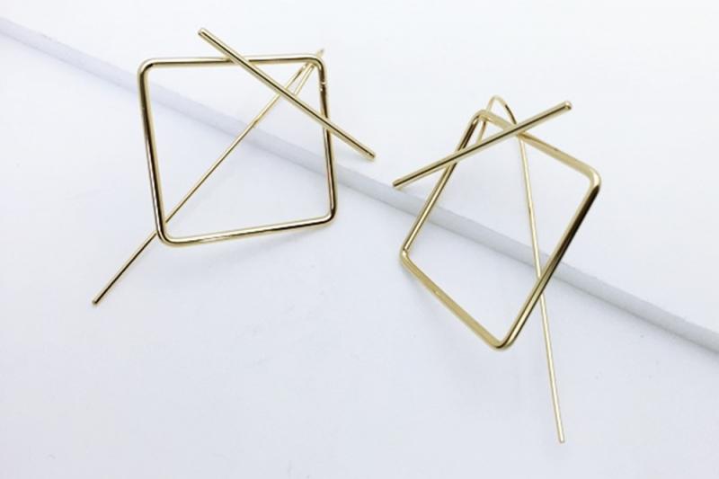 [Ozel] Modern Classic Glossy Brass Earrings