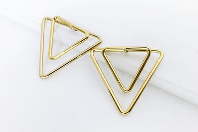 [Ozel] Layered Glossy Brass Earrings