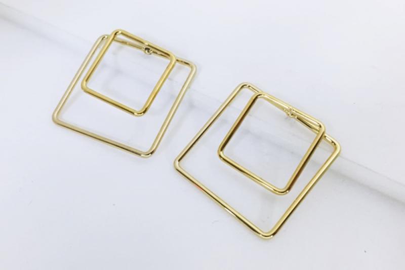 [Ozel] Casual Mood Glossy Brass Earrings