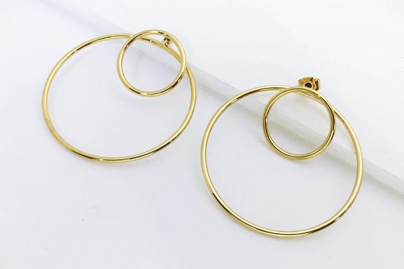 [Ozel] Unique Mood Glossy Brass Earrings