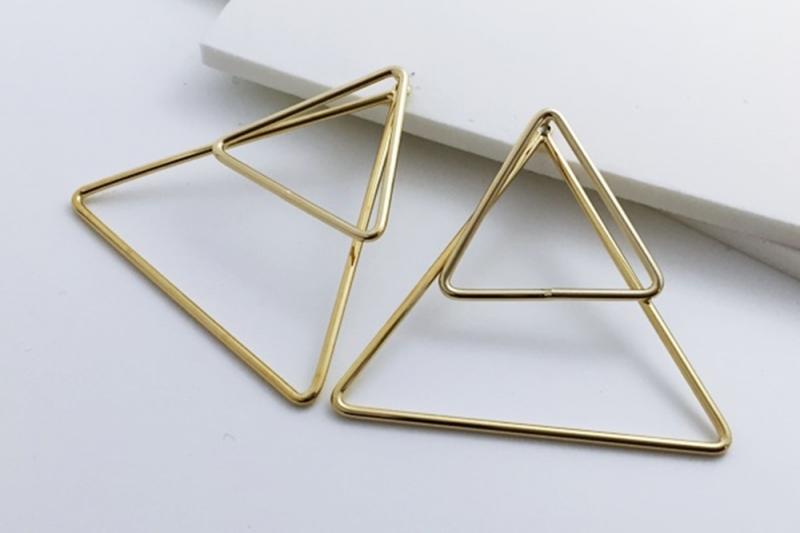 [Ozel] Casual Mood Glossy Brass Earrings