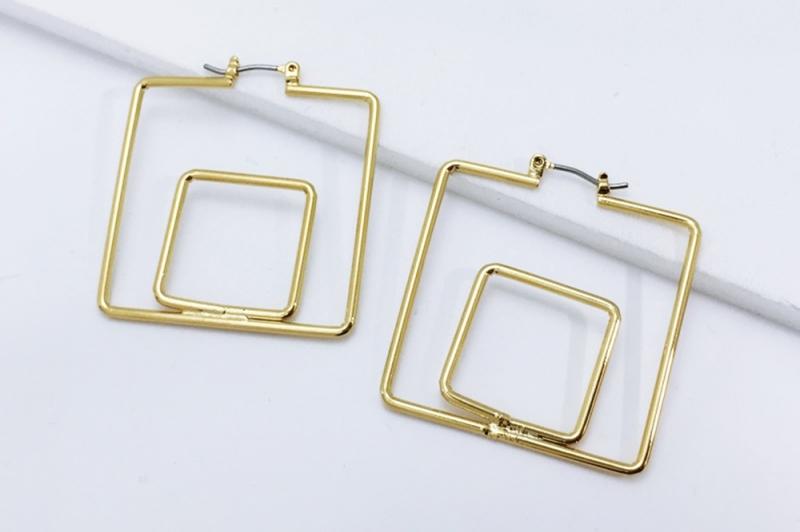 [Ozel] Vintage Vibe Glossy Brass Earrings
