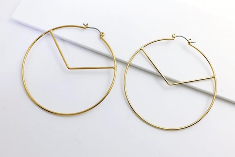 [Ozel] Sophisticated Glossy Brass Earrings