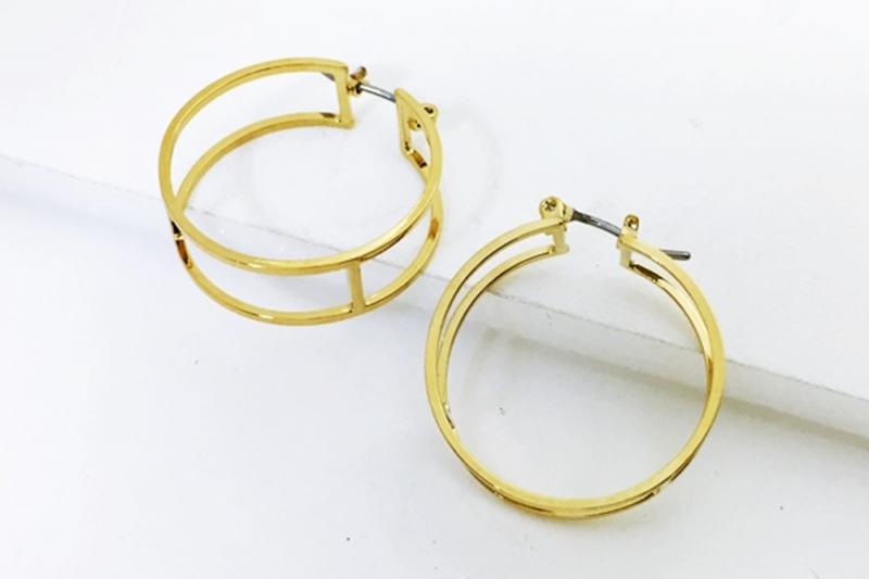 [Ozel] Romantic Mood Glossy Brass Earrings