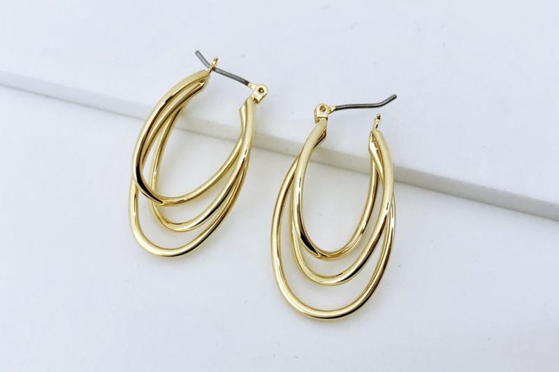 [Ozel] Delicate Fit Glossy Brass Earrings