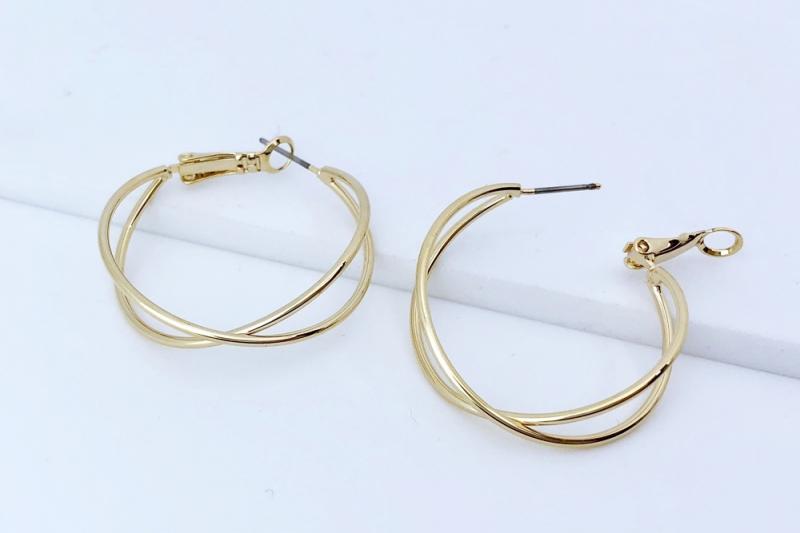 [Ozel] Romantic Mood Glossy Brass Earrings