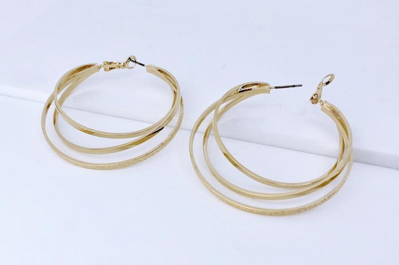 [Ozel] Daily Point Glossy Brass Earrings