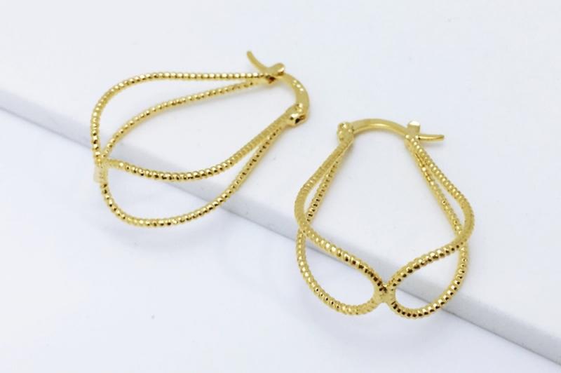 [Ozel] Simple Minimal Glossy Brass Earrings
