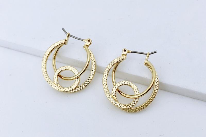 [Ozel] Stylish Glossy Brass Earrings