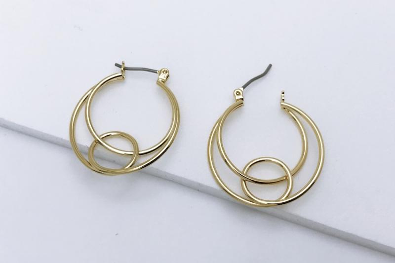 [Ozel] Trendy Glossy Brass Earrings