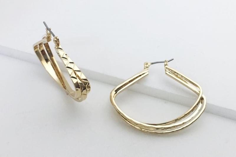 [Ozel] Trendy Glossy Brass Earrings