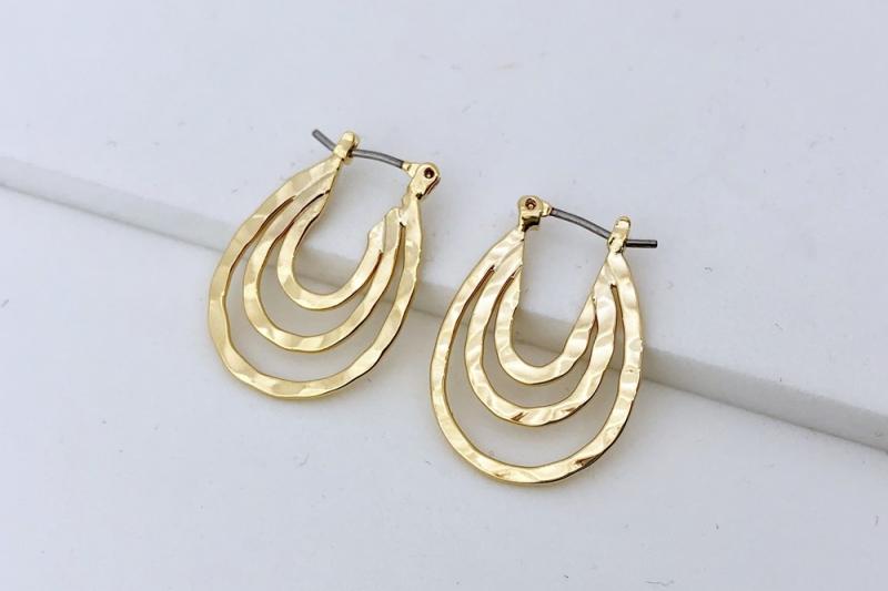 [Ozel] Vintage Vibe Glossy Brass Earrings