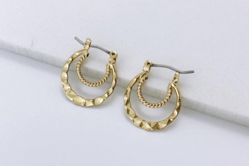 [Ozel] Feminine Glossy Brass Earrings
