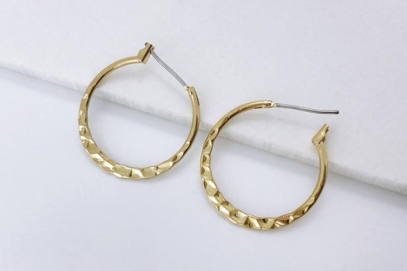 [Ozel] Chic Point Glossy Brass Earrings