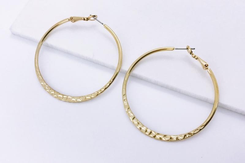 [Ozel] Daily Point Glossy Brass Earrings