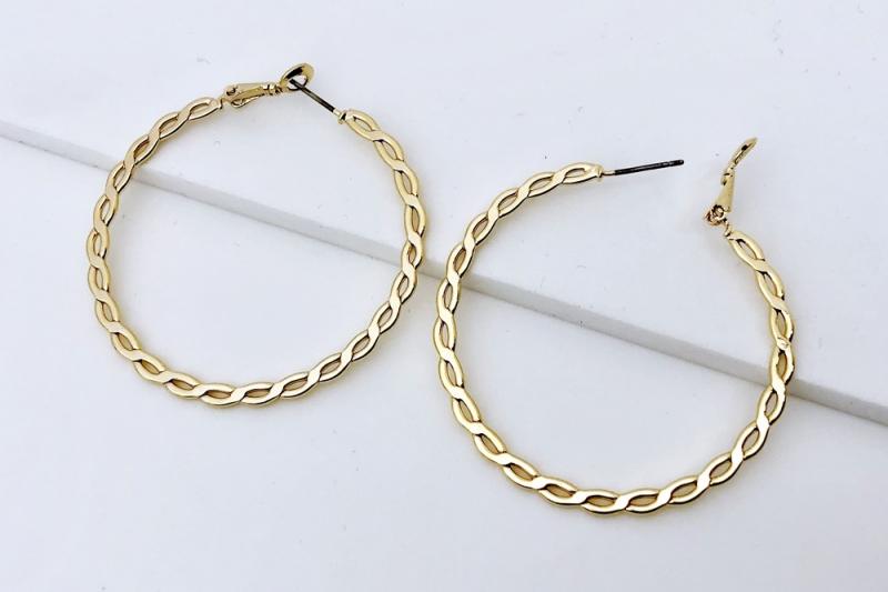 [Ozel] Sophisticated Glossy Brass Earrings