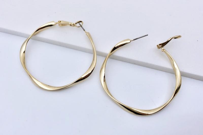 [Ozel] Unique Mood Glossy Brass Earrings