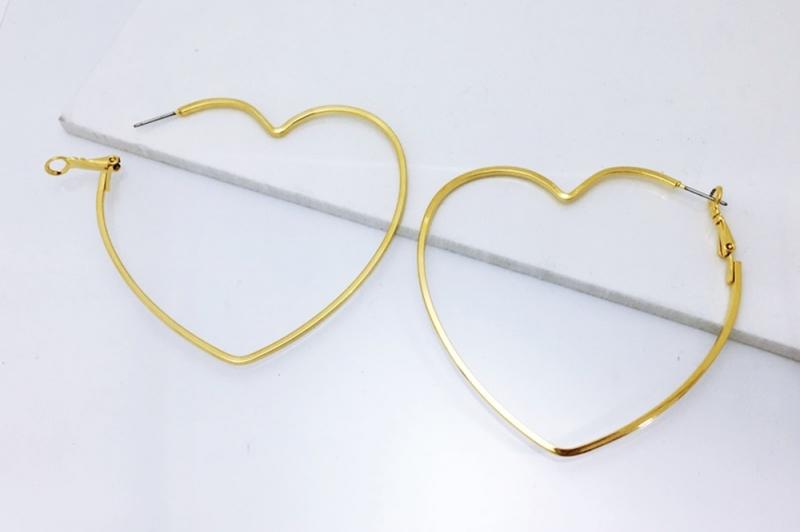 [Ozel] Girlfriend Gift Glossy Brass Earrings [Ozel