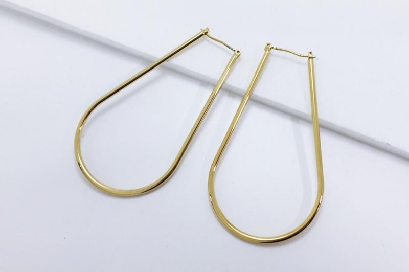 Brass Earrings [Ozel] Sophisticated Glossy Brass Earrings