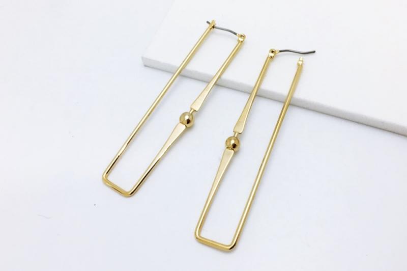 [Ozel] Casual Mood Glossy Brass Earrings