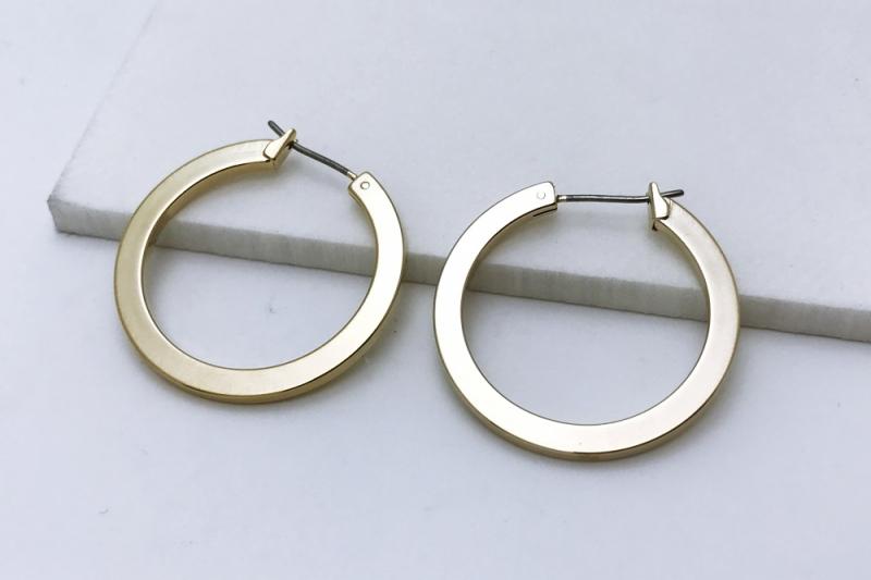 [Ozel] Simple Minimal Glossy Brass Earrings