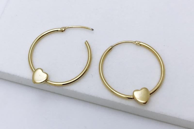 [Ozel] Chic Point Glossy Brass Earrings