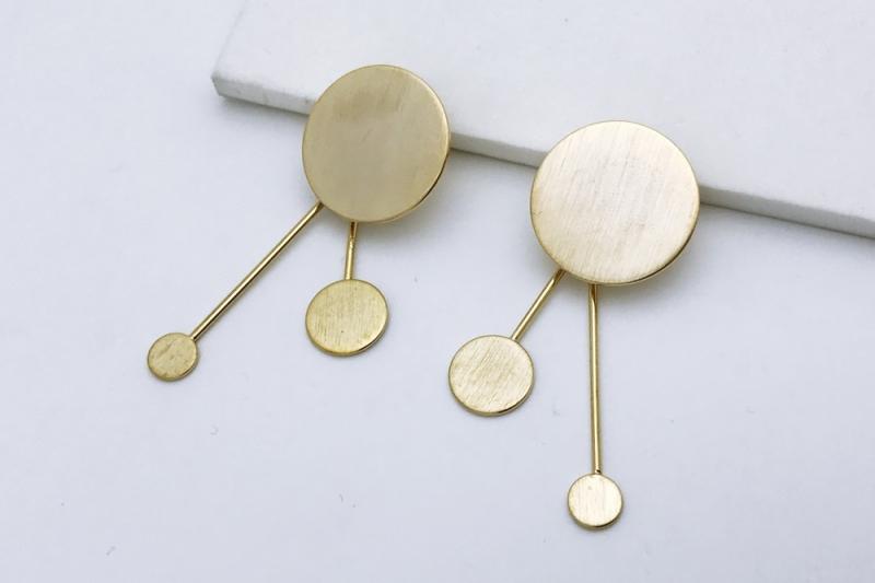 [Ozel] Layered Matte Brass Earrings