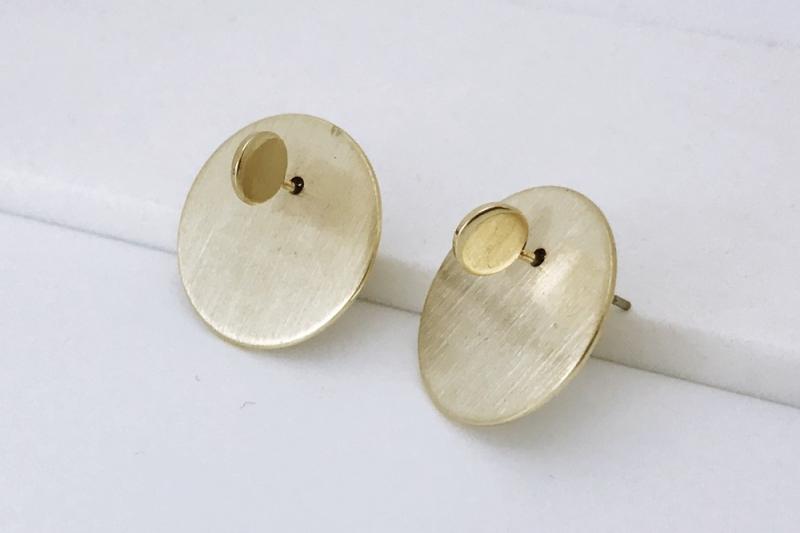 [Ozel] Sensual Matte & Glossy Brass Earrings