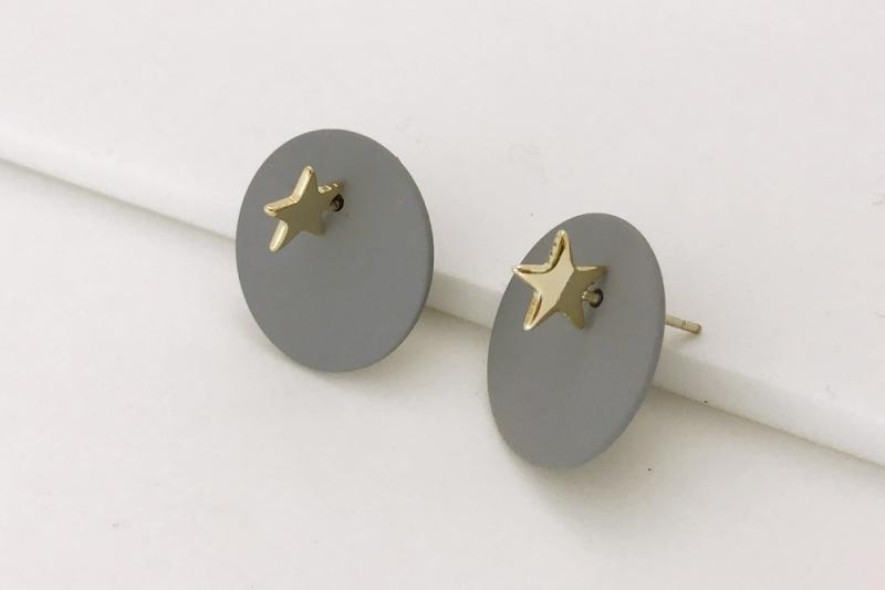[Ozel] Romantic Mood Glossy Brass Earrings