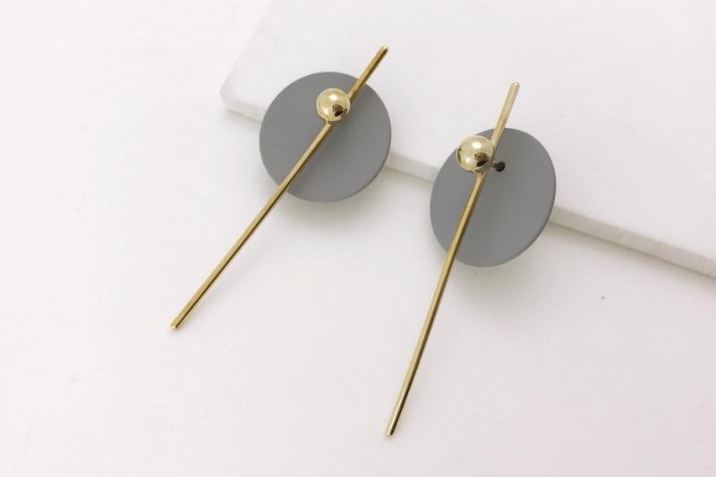 [Ozel] Luxurious Glossy Brass Earrings