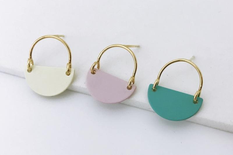 [Ozel] Sophisticated Glossy Brass Earrings