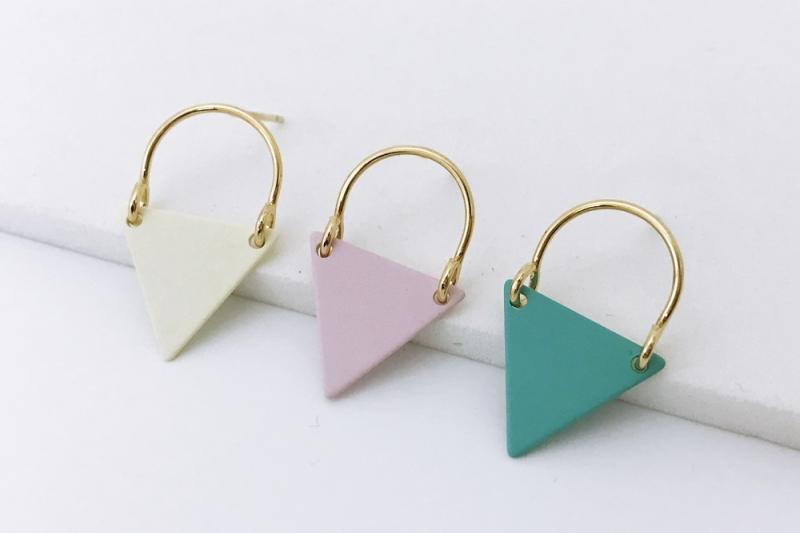 [Ozel] Simple Minimal Glossy Brass Earrings