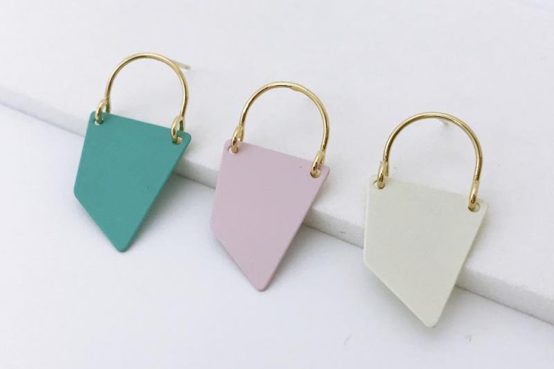 [Ozel] Layered Glossy Brass Earrings