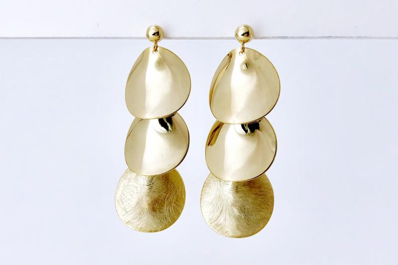 [Ozel] Curved BRASS Earring