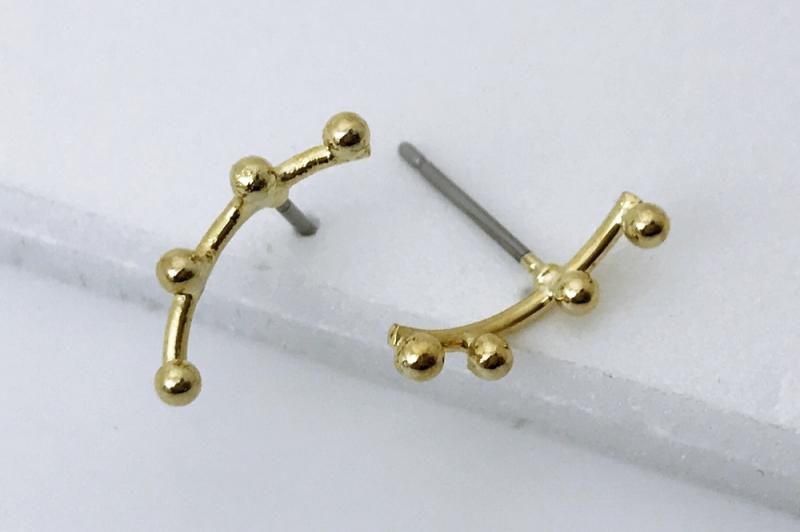 [Ozel] Romantic Mood Glossy Brass Earrings