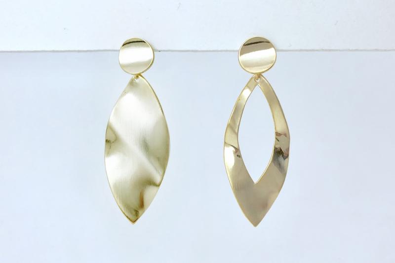 [Ozel] Matte BRASS/STEEL Earring