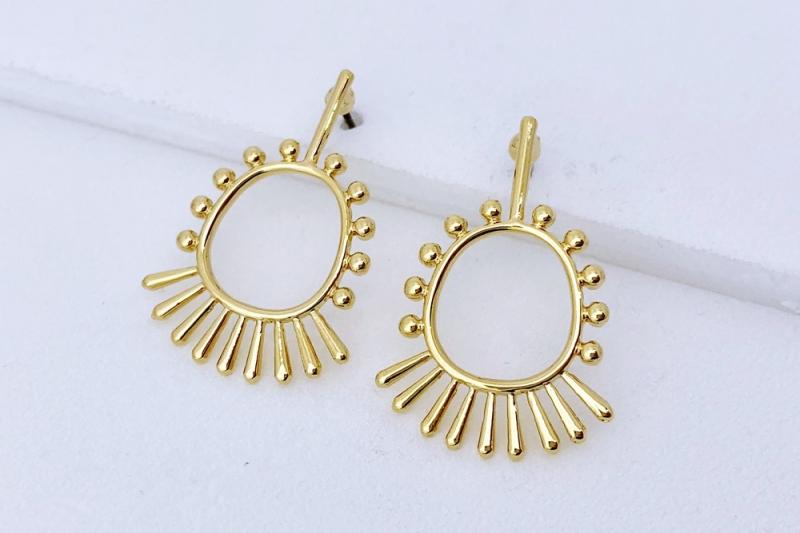[Ozel] Trendy Glossy Zinc Alloy Earrings