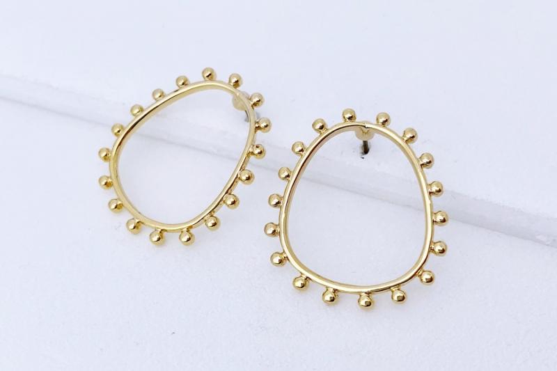 [Ozel] Luxurious Glossy Zinc Alloy Earrings