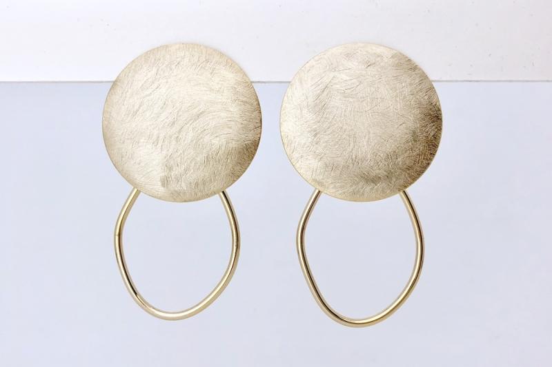 [Ozel] Curved BRASS/STEEL Earring