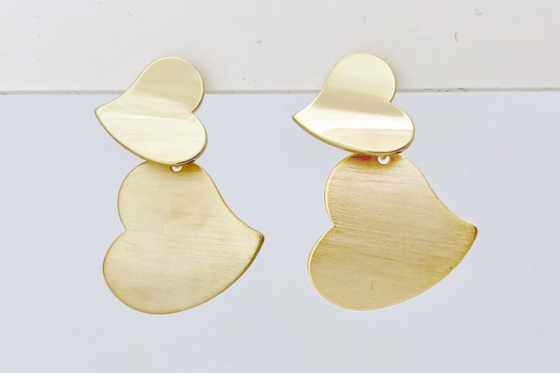 [Ozel] Shiny Matte BRASS Earring