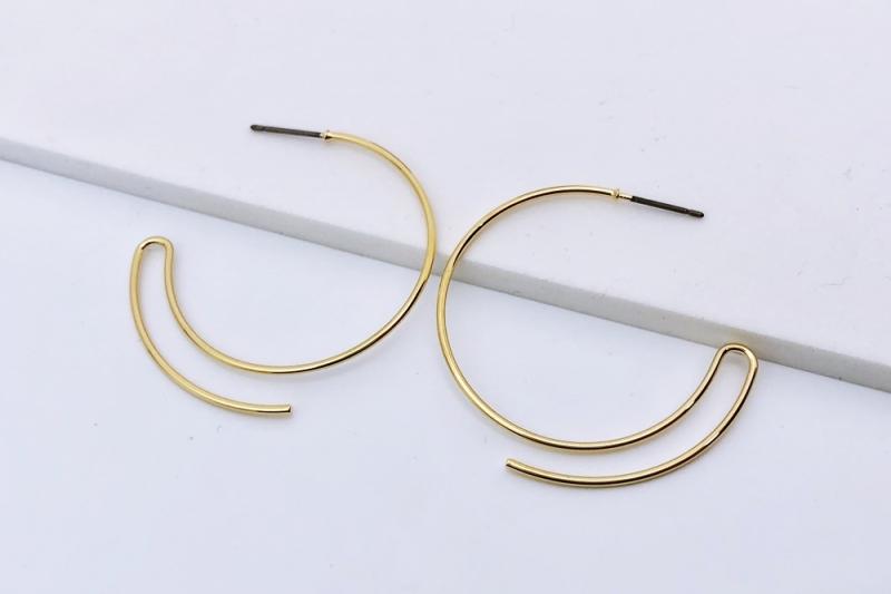 [Ozel] Trendy Glossy Brass Earrings