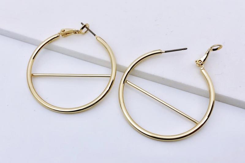 [Ozel] Trendy Glossy Brass Earrings