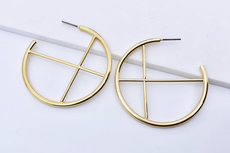 [Ozel] Elegant Glossy Brass Earrings