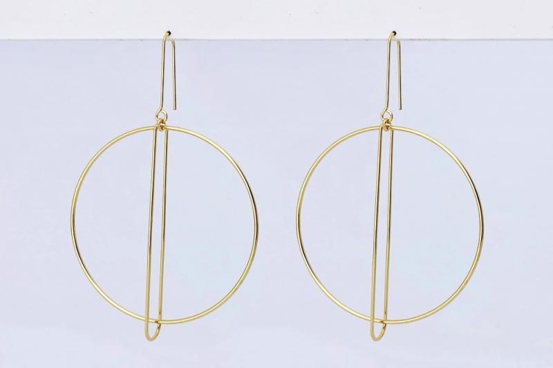 [Ozel] Trendy Glossy Brass Earrings