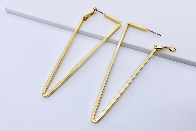 [Ozel] Simple Minimal Glossy Brass Earrings