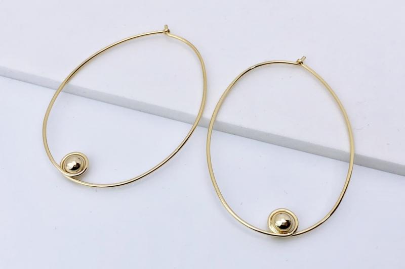 [Ozel] Stylish Glossy Brass Earrings