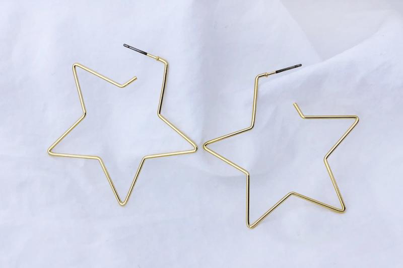 [Ozel] Daily Point Glossy Brass Earrings