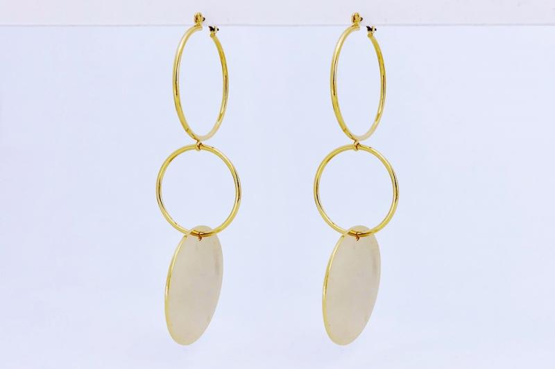 [Ozel] Glossy Brass Earrings for Girlfriend Gift