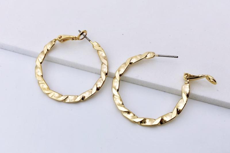 [Ozel] Girlfriend Gift Glossy Brass Earrings